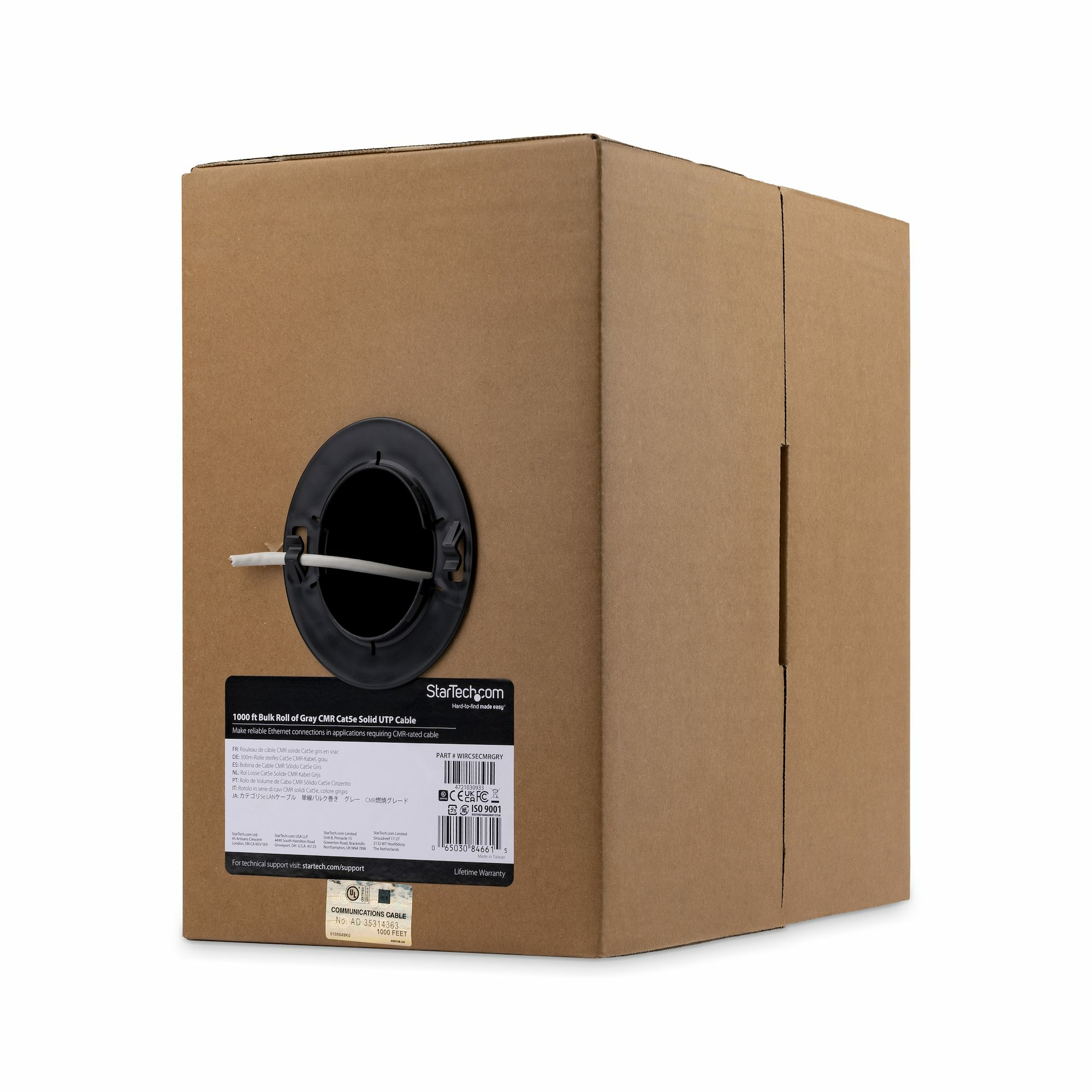 ROLLO BOBINA 304M CABLE CAT5E UTP DE RED CMR GRIS .