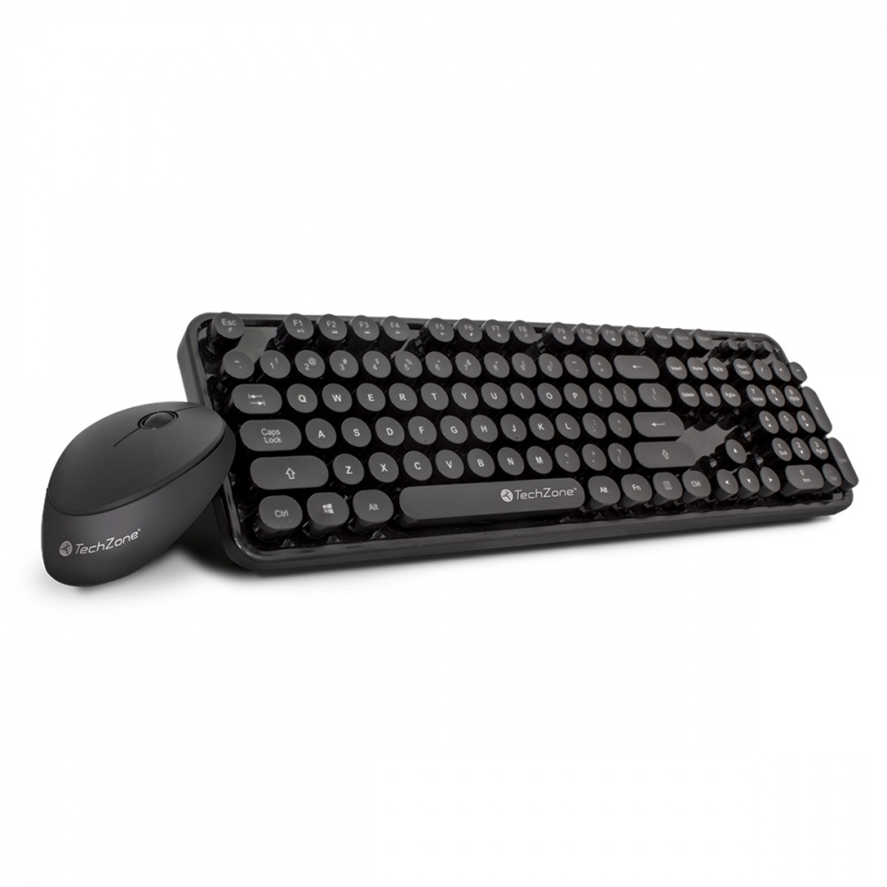 COMBO MOUSE Y TECLADO INALAMBRICO TECHZONE RETRO