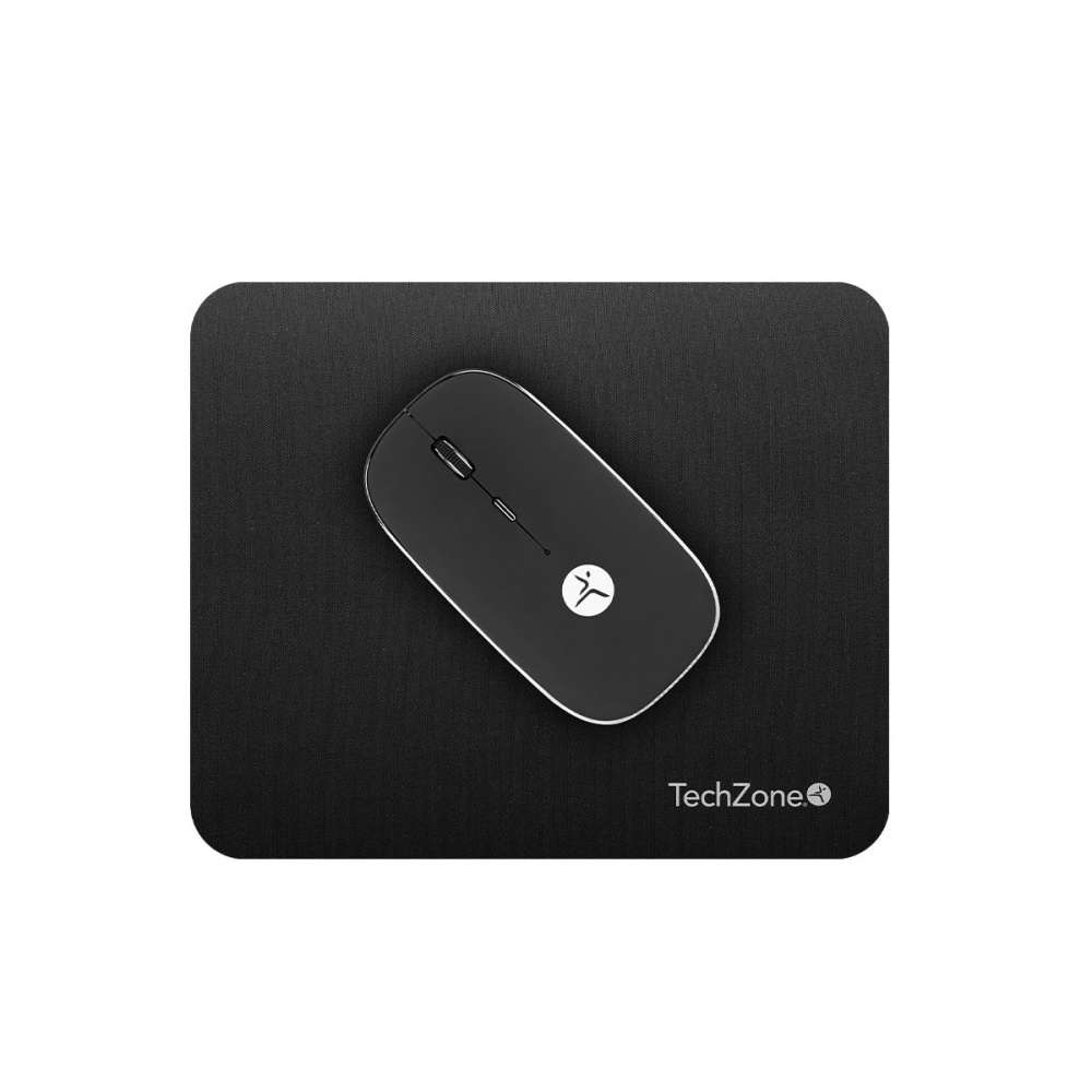 MOUSE RECARGABLE NEGRO CON CON EXCIN TIPO C Y USB A CON MOUSE PAD