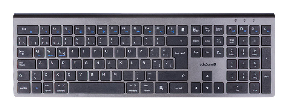 HEPHESTOS RECHARGEABLE MULTIPOI NT AND BLUETOOTH KEYBOARD SILVER