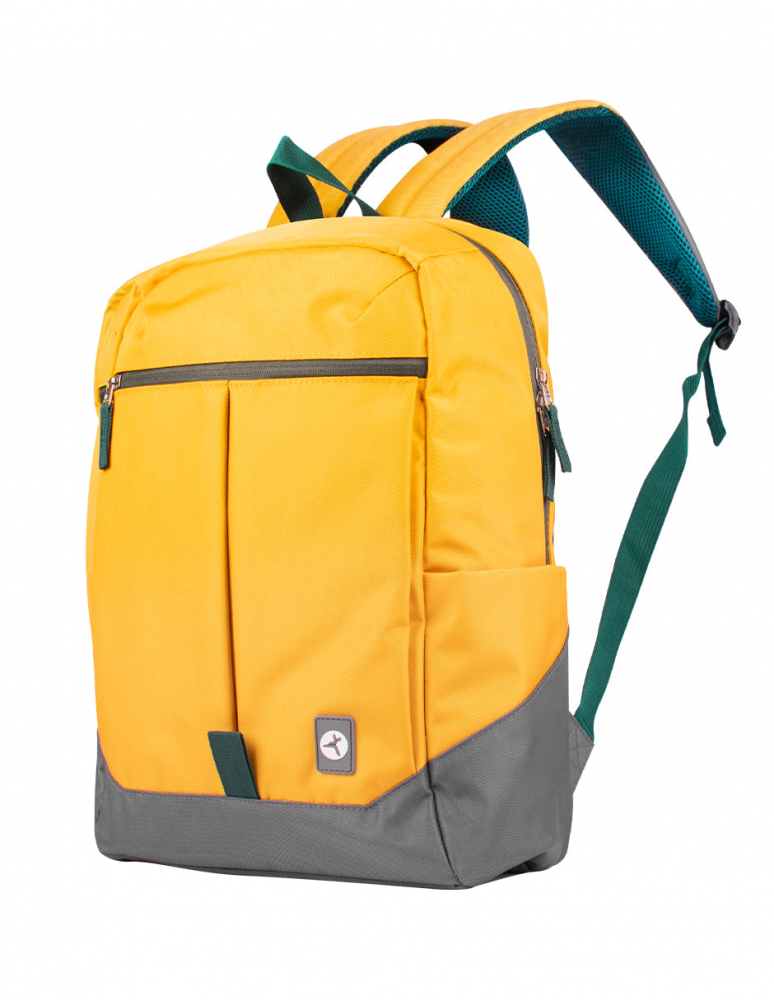 RAINBOW BACKPACK YELLOW WITH GR EEN WITH SPACE FOR LAPTOP AND TABLE