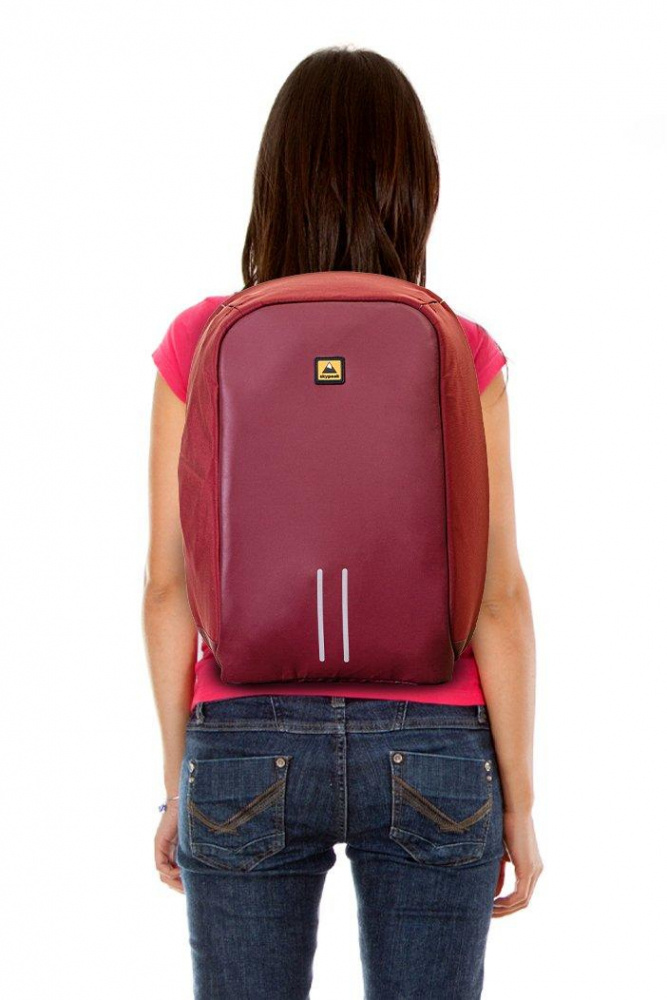 MOCHILA BACKPACK SKYPEAK ANTIRR OBO ROJA DE 156IN CON FUNDA REPELE