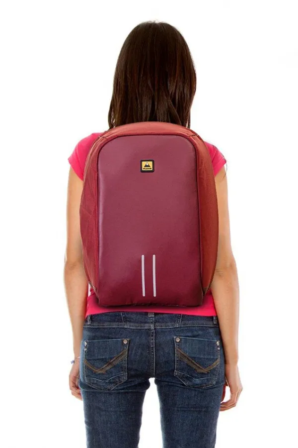 MOCHILA BACKPACK SKYPEAK ANTIRR OBO ROJA DE 156IN CON FUNDA REPELE