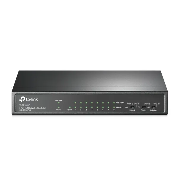 SWITCH DE ESCRITORIO DE 9 PUERT OS A 10/100 MBPS CON 4 PUERTOS POE