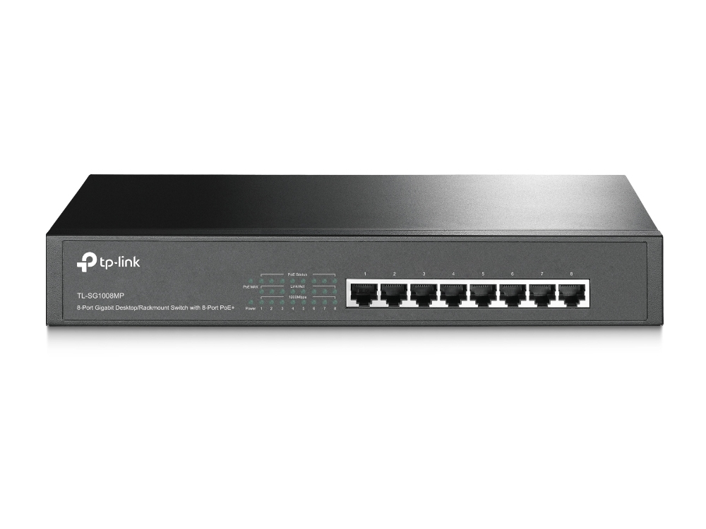 SWITCH GIGABIT DE 8 PTOS POE DE 124W PARA RACK 13IN.CAJA DE ACERO