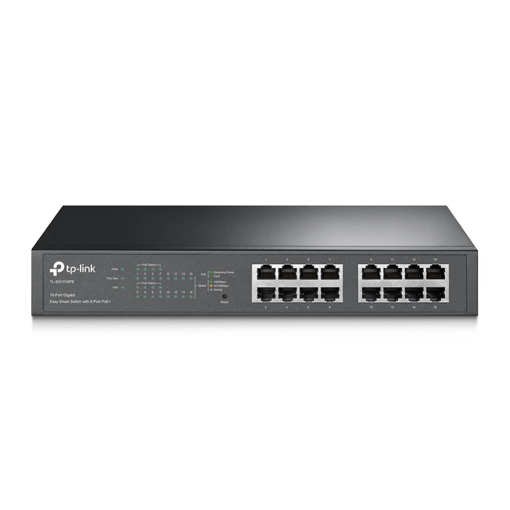 TP-LINK SWITCH 16-PORT GIGABIT EASY SMART WITH 8-PORT POE