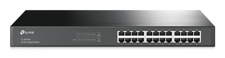 SWITCH CON 24 PUERTOS GIGABIT. SIN ADMINISTRACION PARA RACK