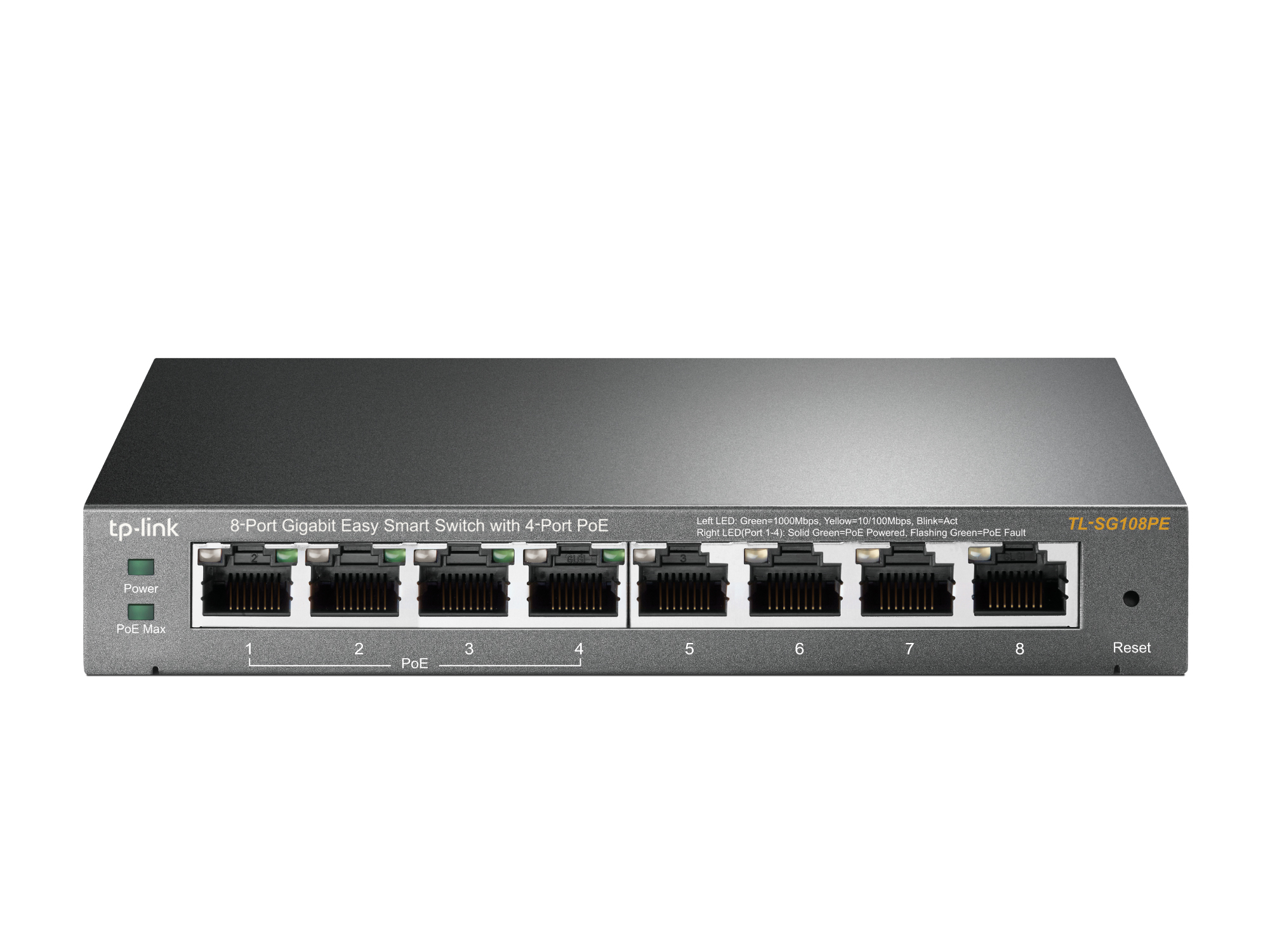 SWITCH EASY SMART DE 8 PUERTOS GIGABIT CON 4 PUERTOS POE