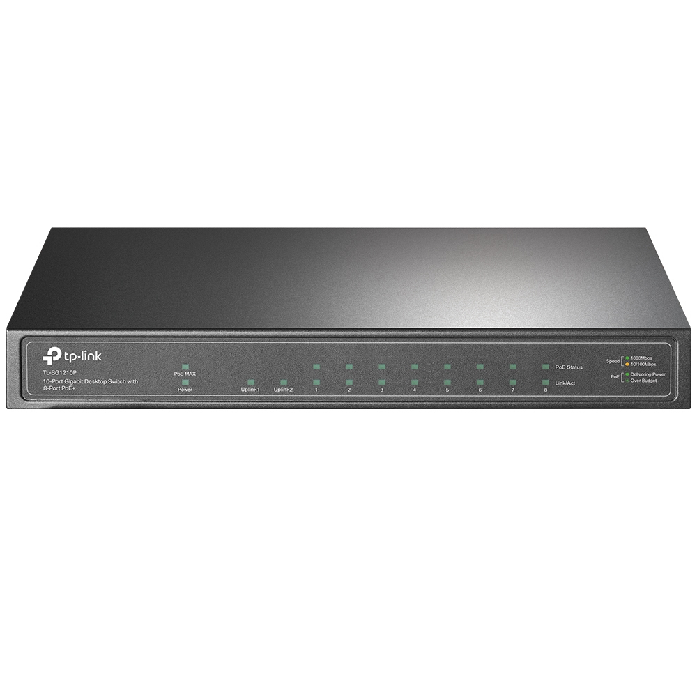 SWITCH DE ESCRITORIO GIGABIT DE 10 PUERTOS CON POE DE 8 PUERTOS