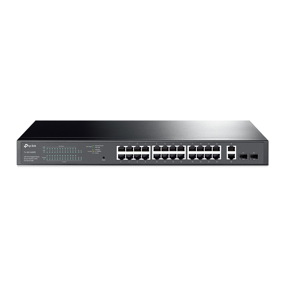 TP LINK SWITCH EASY SMART GIGABIT DE 28 PUERTOS CON 24 PUERTO