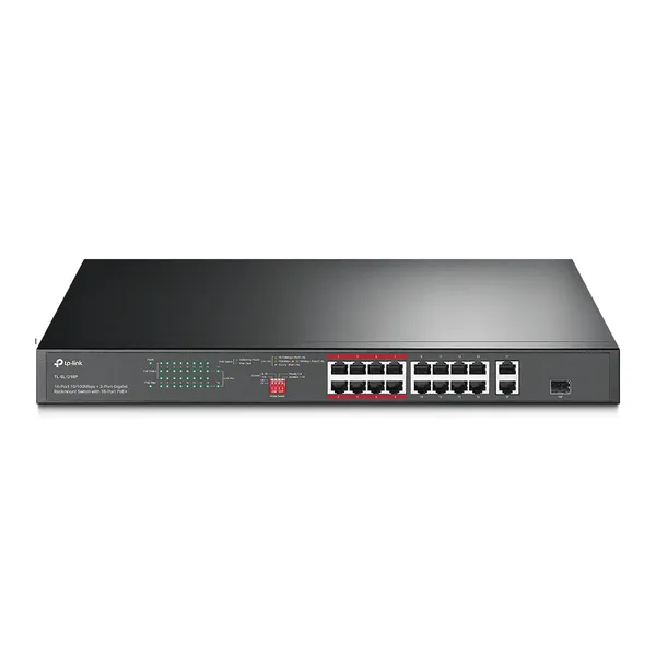 SWITCH PARA MONTAJE EN RACK DE 16 PUERTOS POE 10 100 MBPS