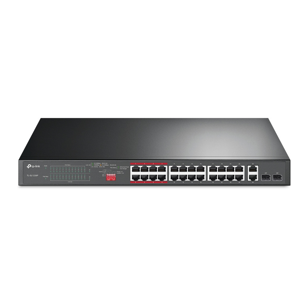 SWITCH 24 PUERTOS 10 100MBPS 2 PORT GIGABIT POE NO GESTIONAB